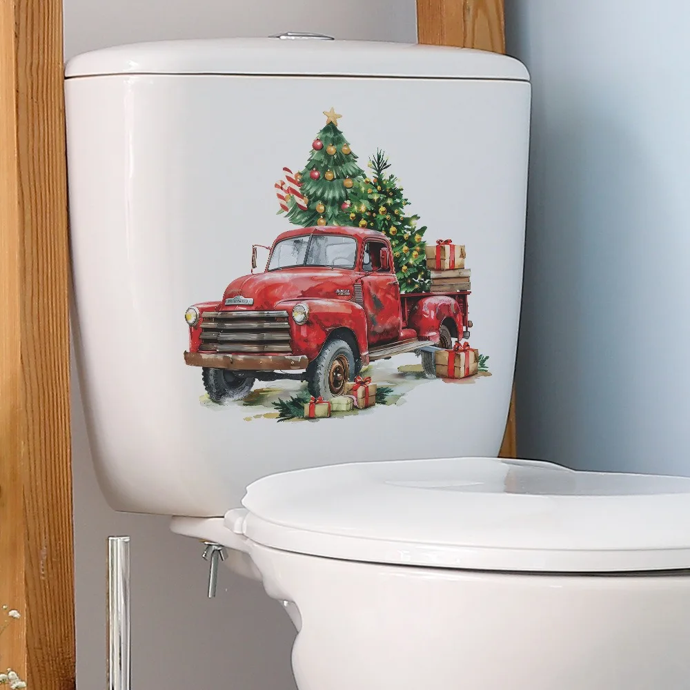 Christmas car Christmas tree Bedroom toilet stickers home decoration wall stickers self-adhesive