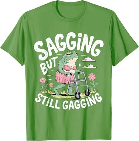 Schlaffes, aber immer noch knebelndes lustiges Frosch-Meme-T-Shirt, Damenmode, kurzärmelig, sarkastischer Spruch, T-Shirt, Muttertags-Oma-Geschenke – Detail 6