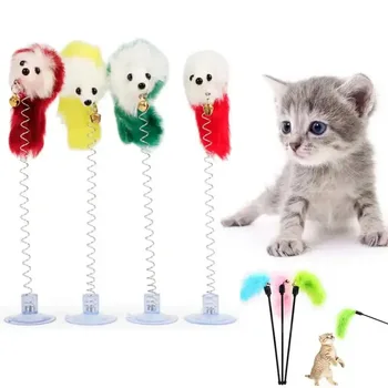 Cat Interactive Toy Feather Teaser Stick 1