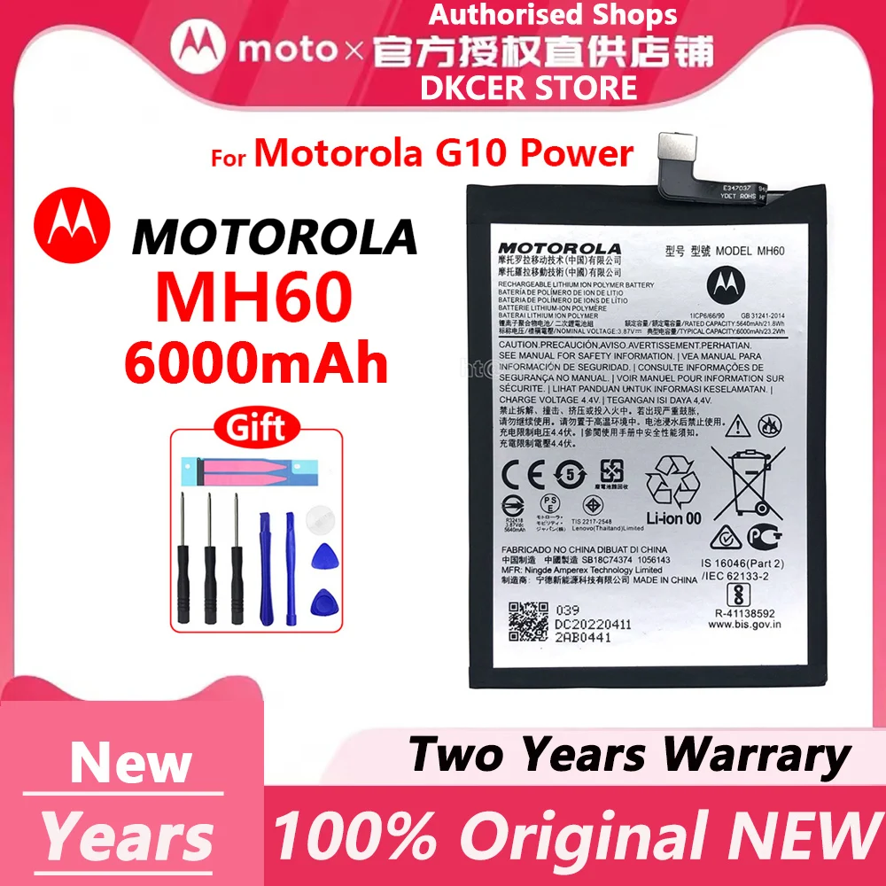 

Новый оригинальный аккумулятор MH60 для Motorola G10 Power 6000 мАч, Высококачественная батарея с инструментами