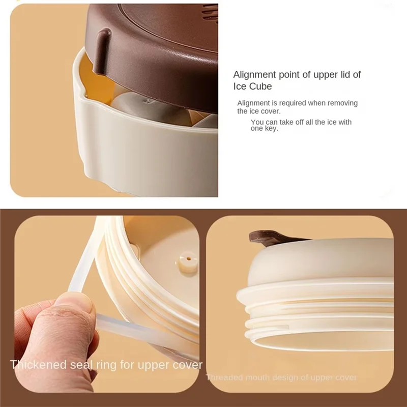Coffee Cup With Pressing Type Ice Tray Cold Brew Coffee Maker Portable Iced Drink Cup