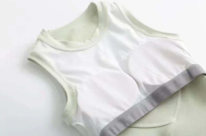 Lemon High Neck Yoga Tank Tops Women Fitness Sleeveless Cami Top Sport Shirt Slim Ribbed Running Gym Shirt Built In Bra Crop Top
