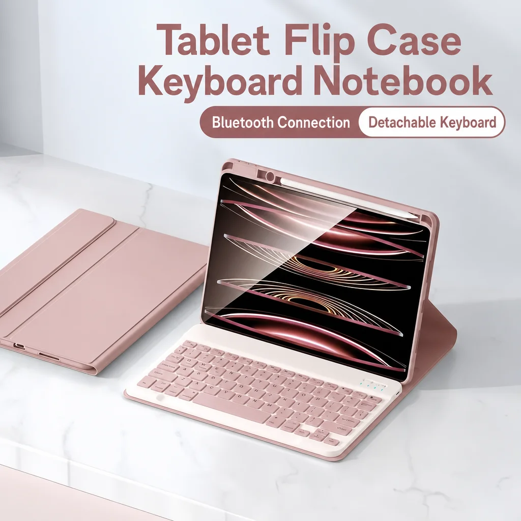 iPad 11 Keyboard Case with Pencil Holder - Detachable Wireless Keyboard & Charging Support