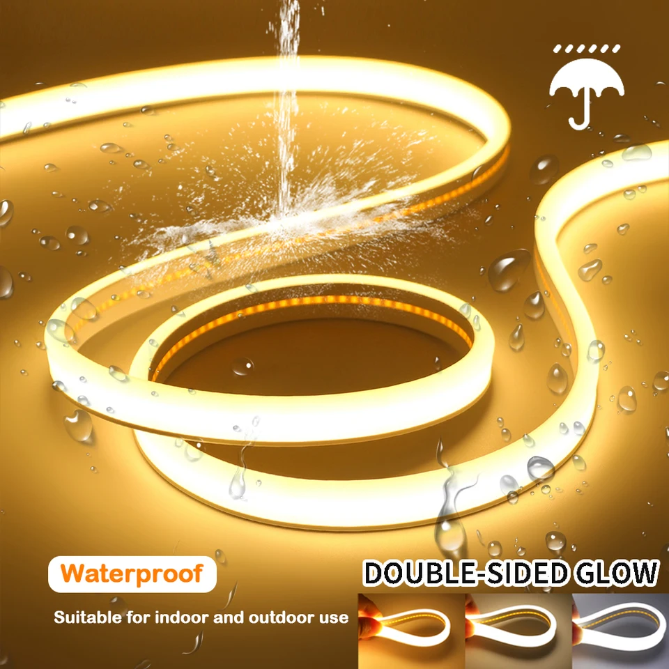 DC 12V COB Led ストリップ 320 LEDs/M RA90 COB Strip DC 12V 24V 320Leds/M High Density RA90 White Pink