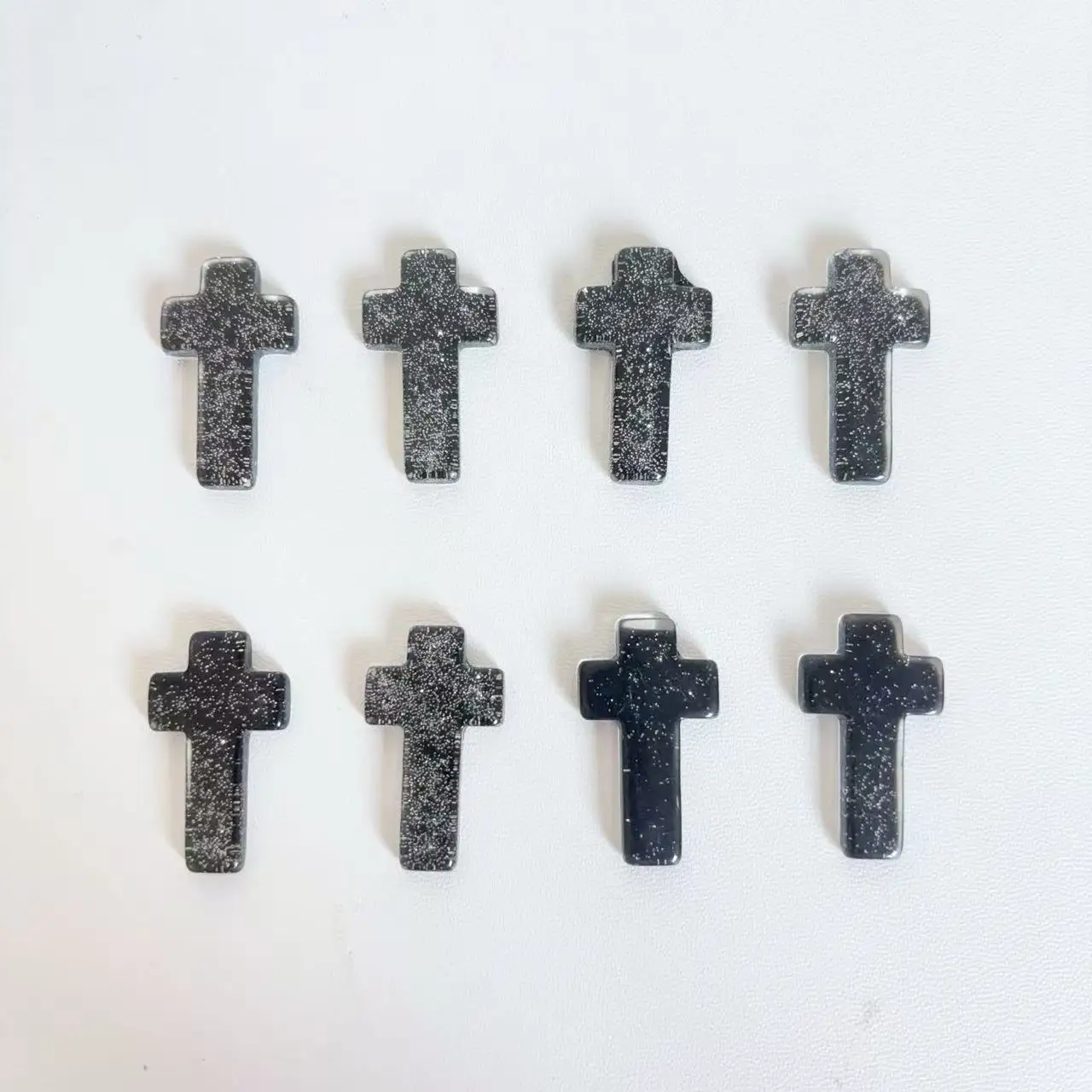 Translucent Glitter Crystal Cross Handmade Decorative Accessory Gift