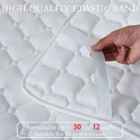 Waterproof Quilted Mattress Protector Cover Thickened Breathable Mattress Topper for Single or Double Bed 2