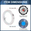 UXCELL 4pcs Car Wheel Hub Centric Rings OD 75.1mm to ID 56.6/64.1/66.6/70.6/72.6/73.1mm Wheels Center Shaft Shock Hubrings 3