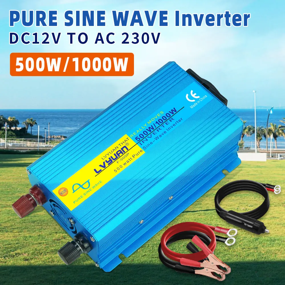 Lvyuan-inversor de Onda Senoidal Pura Transformador de Tensão Conversor 12v Bateria 220v