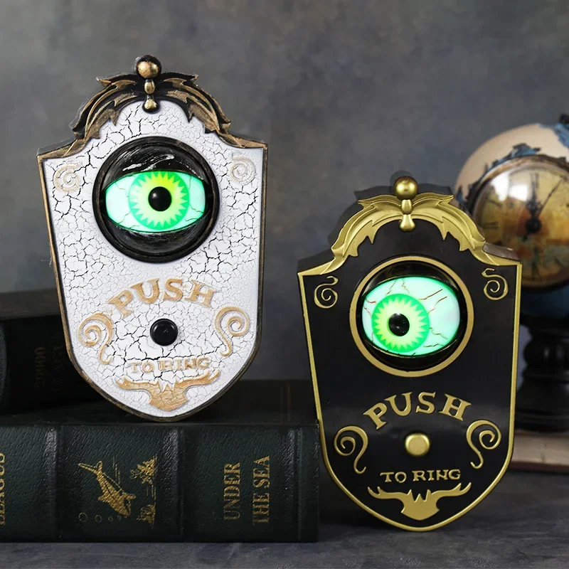 

Novelty Doorbell Halloween hanging Door Decorations Horror Props Creepy eyeball Lightup Talking Scary Rotating Eyes Home decor