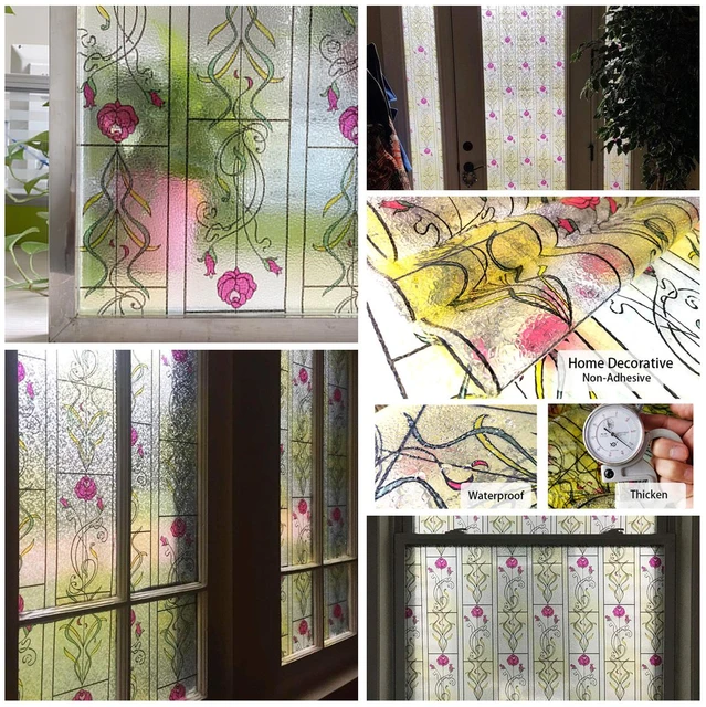 vinilo para cristal ventana privacidad vidrieras pegatina autoadhesivo  ventana decoración translucido estatico protección solar películas de ventanas  vinilos papel para ventanas de vidrieras para mampara de ducha - AliExpress