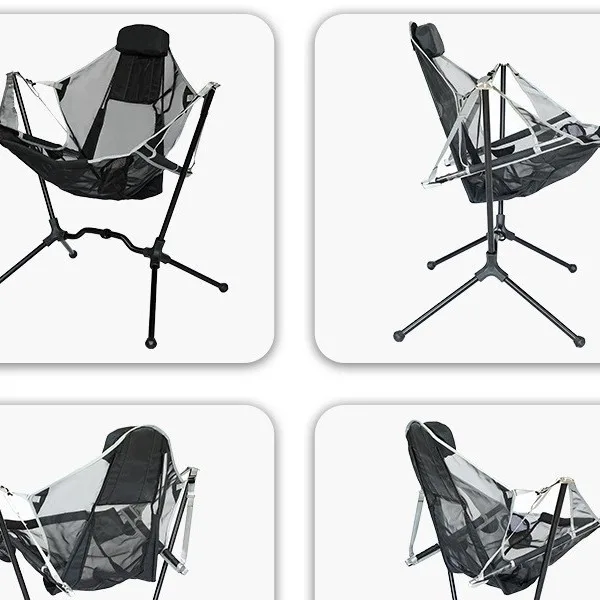 Outdoor Integrated Rocking Chair Aluminum Alloy Camping New Folding Chair Can Lie Down Camping Ultra Lightweight