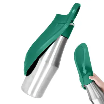 Dog Water Bottle 27oz Stainless Steel Travel Water Dispenser Pet Accessories 2 In 1 Dog Water Bowl For Travel Outings Camping 1