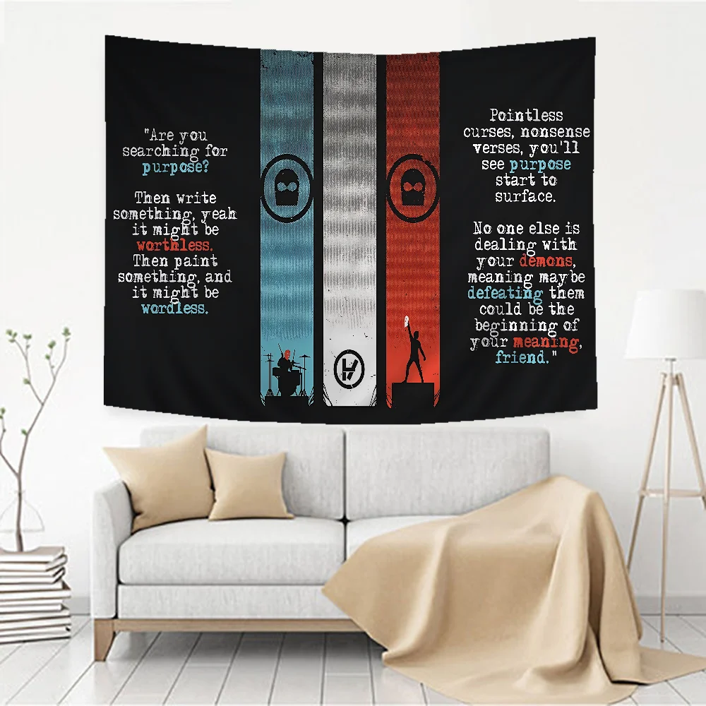 Twenty One Pilot Hintergrund Stoffschild Poster Banner für Neujahr Party Dekoration Foto Requisiten Hintergrundzubehör – Detail 14