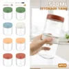 4Pcs 500ml Clear Glass Overnight Oat Jars With Sealed Lid Stackable Wide Mouth Oatmeal Containers for Yogurt Pudding Honey Nut 1