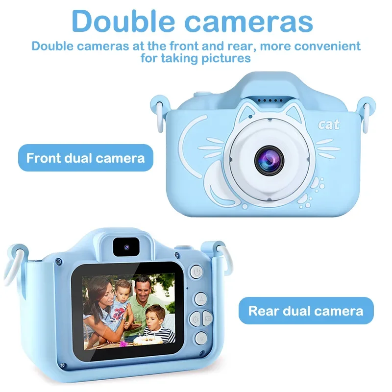 Children's Camera 2 Inch Dual Camera 1080P HD Screen Kids Digital Outdoor Photography Video Mini Educational Toys