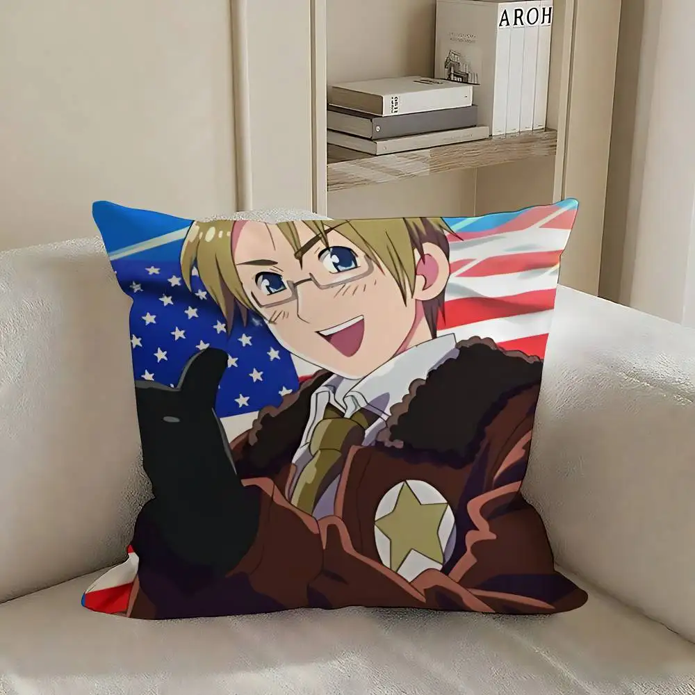 Cute-H-hetalia World Stars-S 재미있는 케이스 플러시 패브릭 부드러운 베개 커버 양면 인쇄 쿠션 커버 가정용 선물