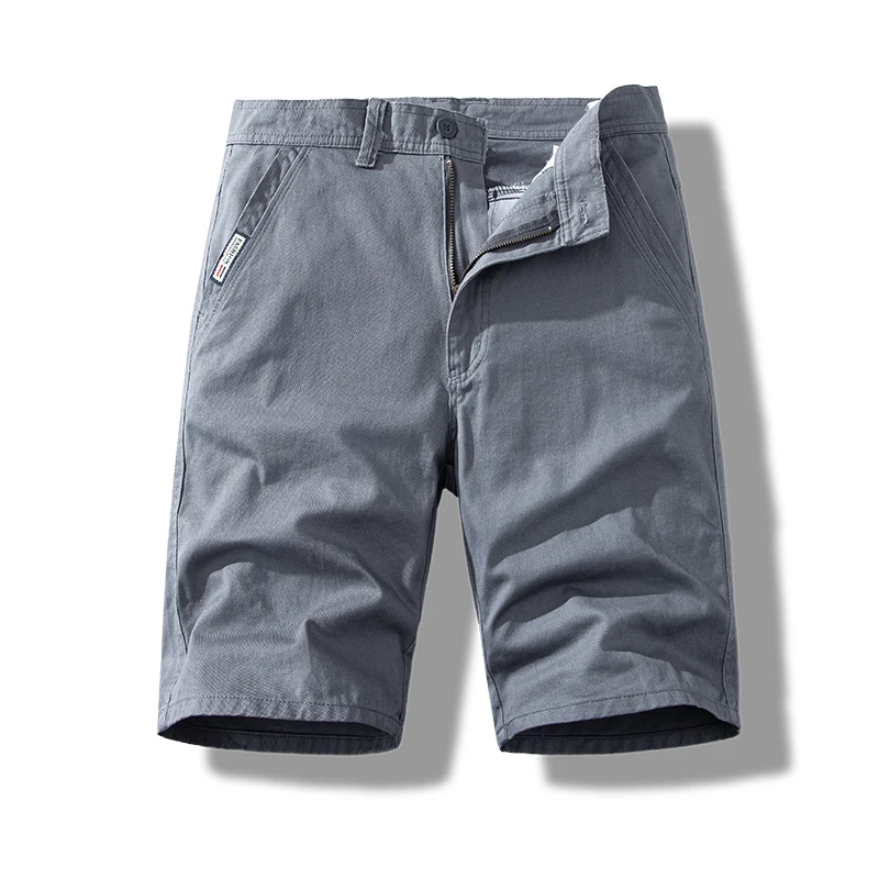 Men Casual Cotton Shorts Black Business Casual Knee Pants Grey Golf Shorts Sports Man Twill Bermuda Half Pants Korean Shorts