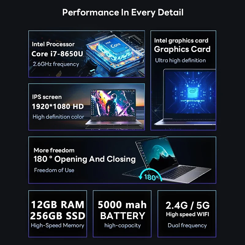2025 Portable Laptop Windows 11 Intel Core i7 8650U Laptop 2