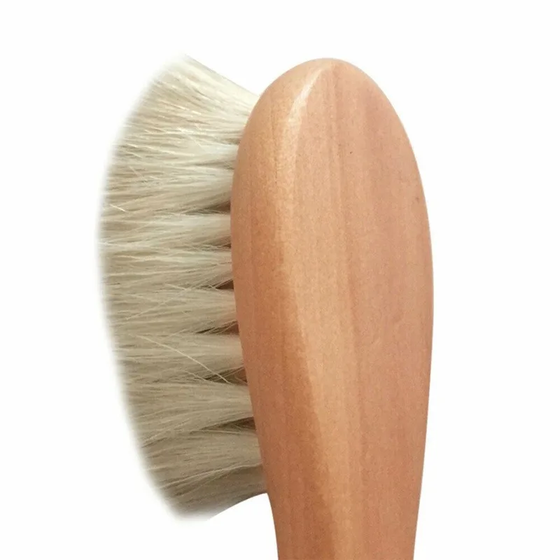 Baby Brush Newborn Baby Natural Wooden Boys Girls Soft Wool Hair Brush Head Comb Infant Head Massager Portable Bath Brush Comb for Kids baby brush