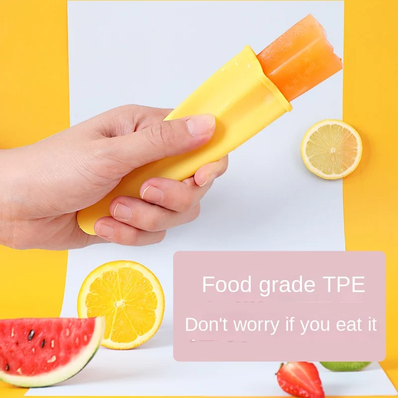 One-click deicing press creative children's popsicle ice mold food-grade household ice plaid cream popsicle mold