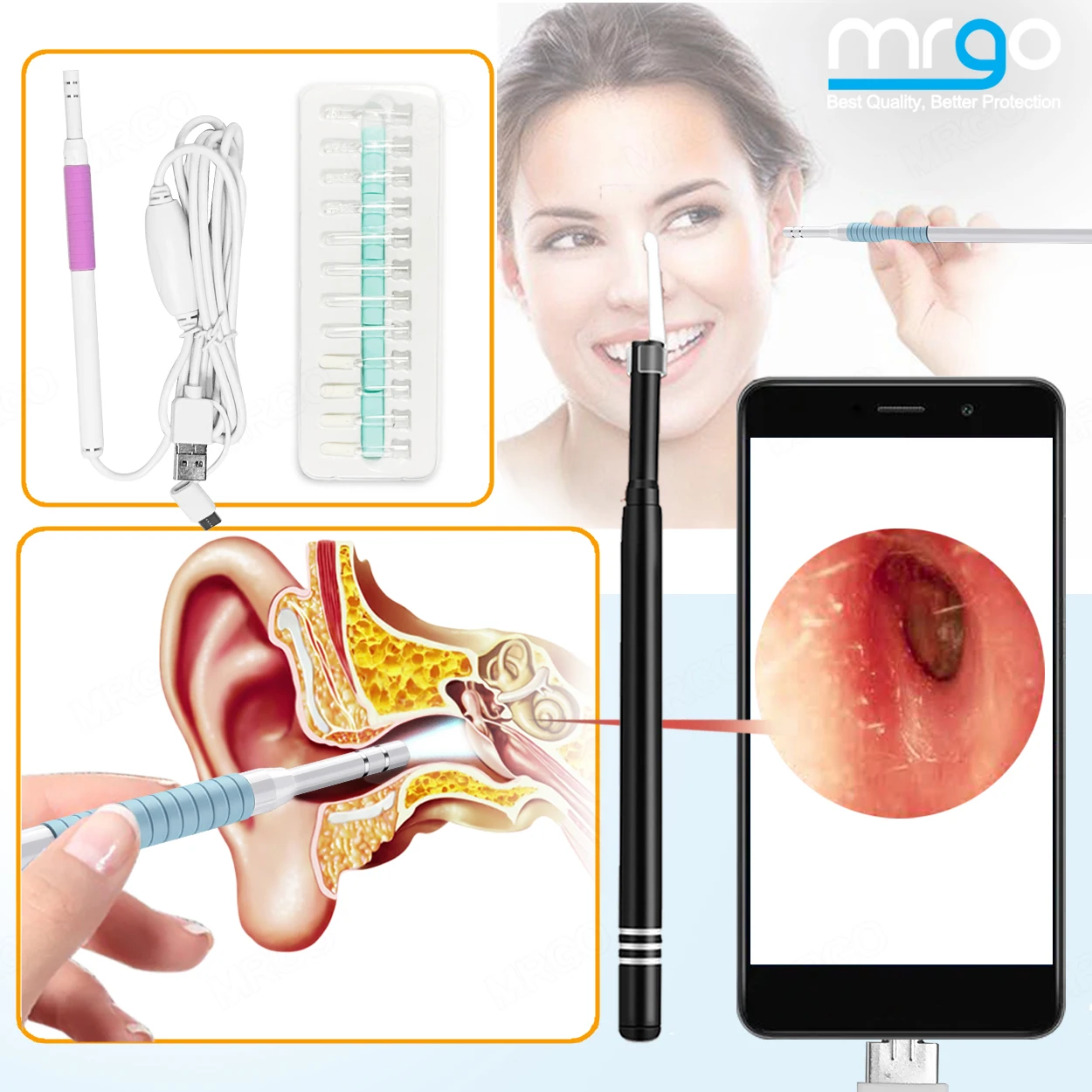 Ear Endoscope Cleaner for Android Clean Your Ears Cleaning Camera