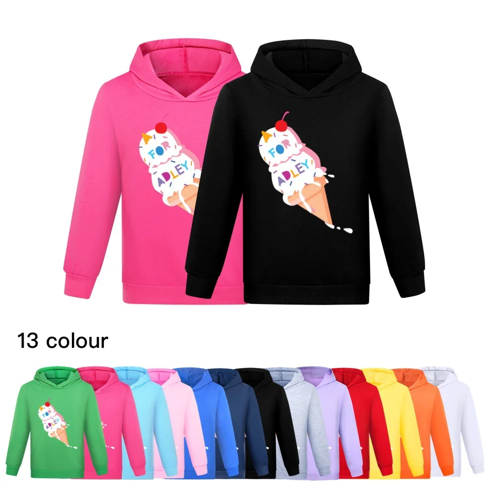 

New A FOR ADLEY Hoodie Kids Cartoon Long Sleeve Xmas Tops Baby Girls Autumn Clothes Junior Boys Clothing Children's Sweatshirts