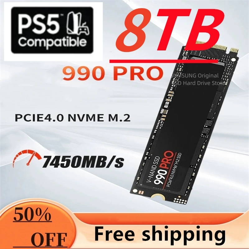 Внутренний твердотельный накопитель M.2 990 pro, 4 ТБ, 2280 дюйма, NVME, TLC 2,5 Мб/с