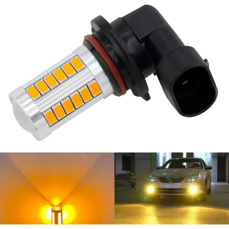 100PCS H11 9005 9006 5630 5730 LED Chip 33SMD LED Auto Fog Lamp Car Bulb with LENS Yellow White