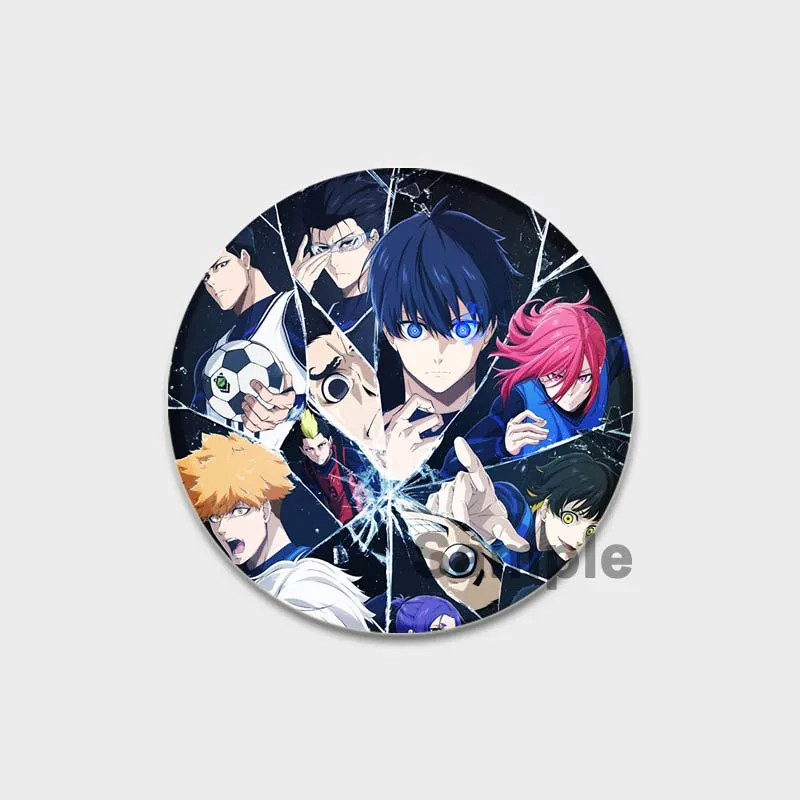 Anime Blue Lock Round Brooch Pin Isagi Yoichi Chigiri Hyoma