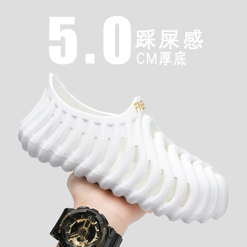 صنادل رجالية عصرية من مادة إي في إيه، أحذية شاطئ مريحة وخفيفة الوزن للرجال، أحذية مائية غير قابلة للانزلاق، أحذية رياضية كاجوال للمشي قابلة للتنفس