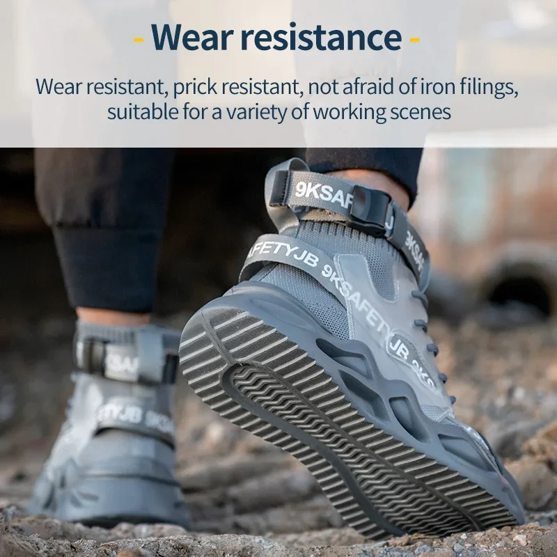 Stivali da lavoro alla moda scarpe antinfortunistiche con puntale in acciaio indistruttibile per uomo Sneakers industriali antiforatura calzature maschili per adulti