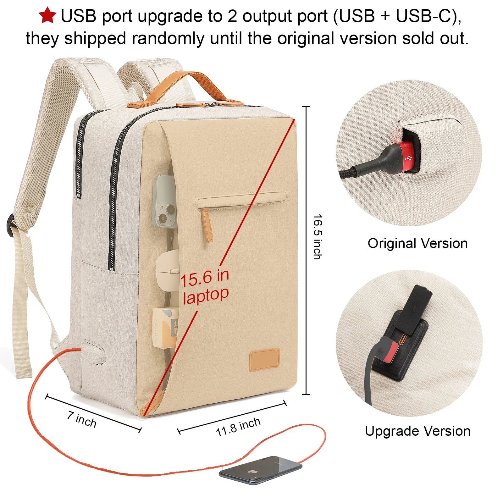 Men's Business Backpack Multi-function Laptop Backpack Student Schoolbag Men's and Women's Large Capacity Travel Bag