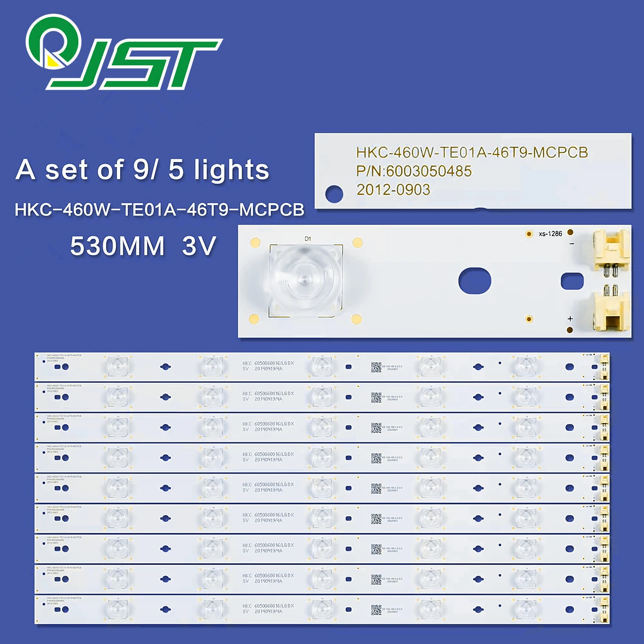 9pcs STV-LC46500FL LE127S14SM LE116N8FM F46PA500 46CE536BLED LSC460HJ02-W V460HK2-PS1 HKC-460W-TE01A-46T9-MCPCB P/N 6003050485