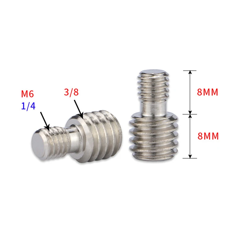 핫세일 M6 1/4 또는 3/8 남성-남성 나사 마운트 어댑터 (카메라 삼각대 카메라 사진 액세서리용)