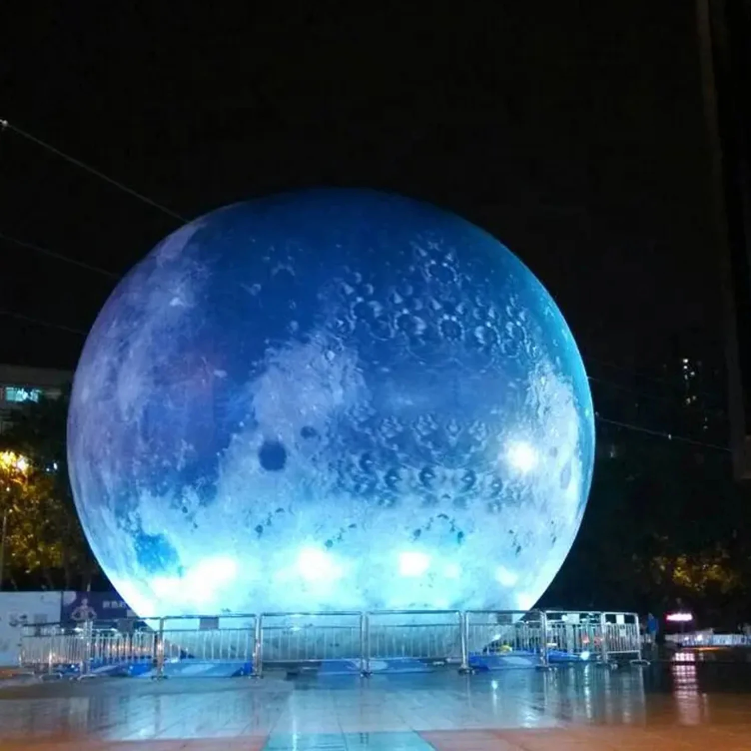 Free Shipping 3meters Helium Giant Inflatable Moon Ball With Led Lighting PVC Airtight Air Blown Planet Balloon For Party Show 4