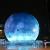 Free Shipping 3meters Helium Giant Inflatable Moon Ball With Led Lighting PVC Airtight Air Blown Planet Balloon For Party Show 4