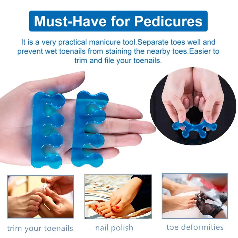 Silicone Toe Separator for Bunions Hammer Toe Relief Orthopedic Spacers Pain Relief for Overlapping Toes Nail Polish Protect