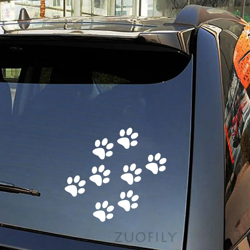 funny bumper stickers Car Cat Paw Print Sticker Creative 3D Animal Footprint Decal Sunscreen Waterproof Auto Door Window Paster Exterior Accessories car windshield stickers