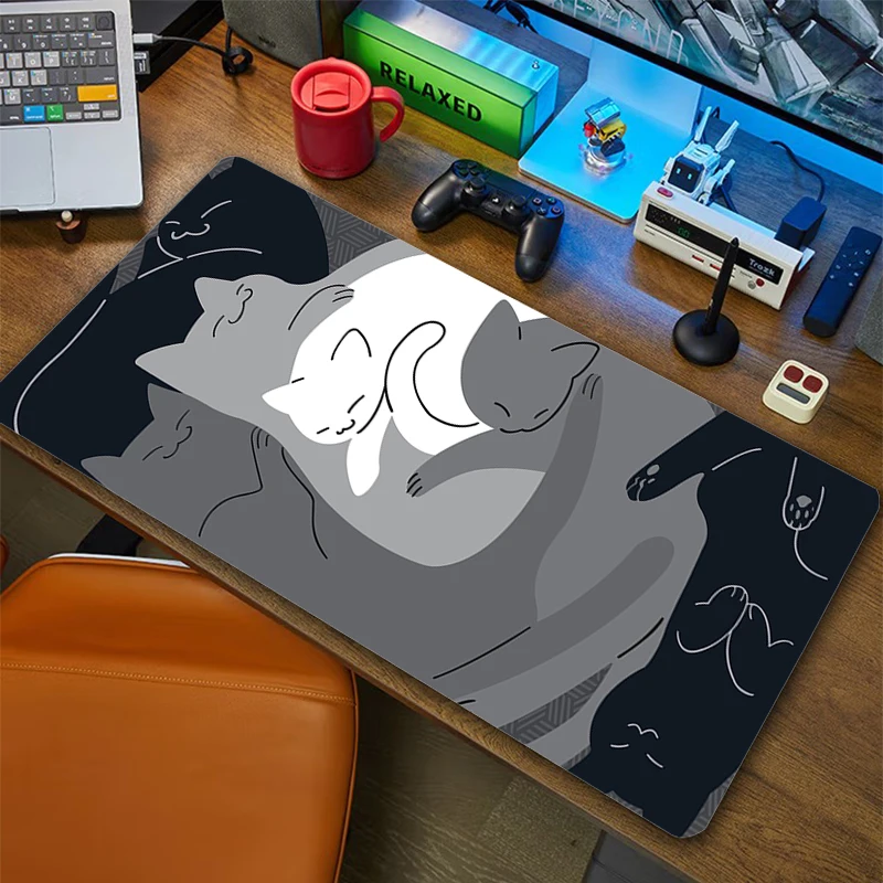 Kedi Mouse Pad bileşenleri sanat dalga pads pads pembe sevimli Kawaii