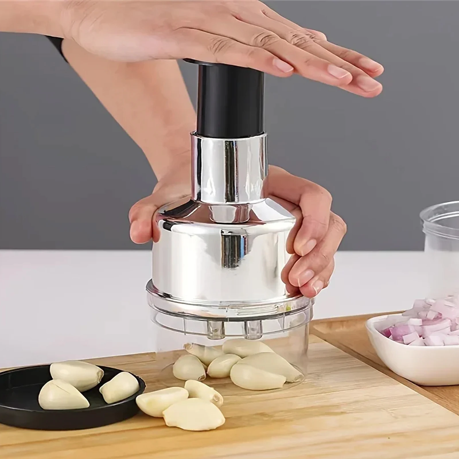 Patting Knife Garlic Puree Tool Food Vegetable Garlic Onion Dicer Mincer Household Cutter Peeler Accessory 304 Stainless Steel 2