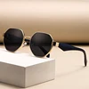 New Retro Sunglasses Women Fashion Polygonal Metal Frame Sunglasses Men