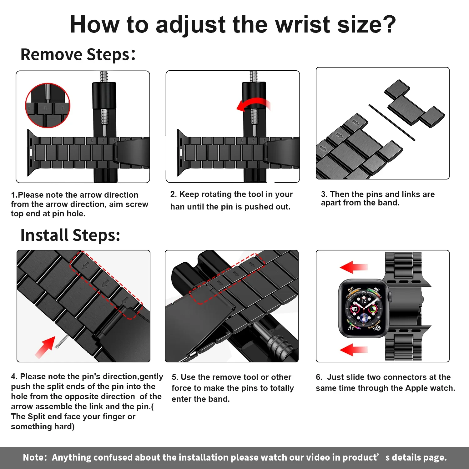 Elegant Stainless Steel Watch Strap Bracelet - Premium Metal Wristband