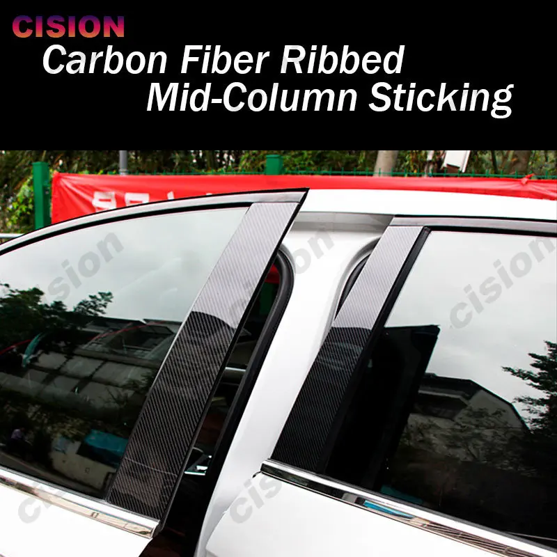 Autocollant PC en fibre de carbone noir brillant, garniture de poteau de  pilier B C, colonne de porte de fenêtre de voiture, effet miroir 8x, BMW X5  E53 2000-2006 - AliExpress