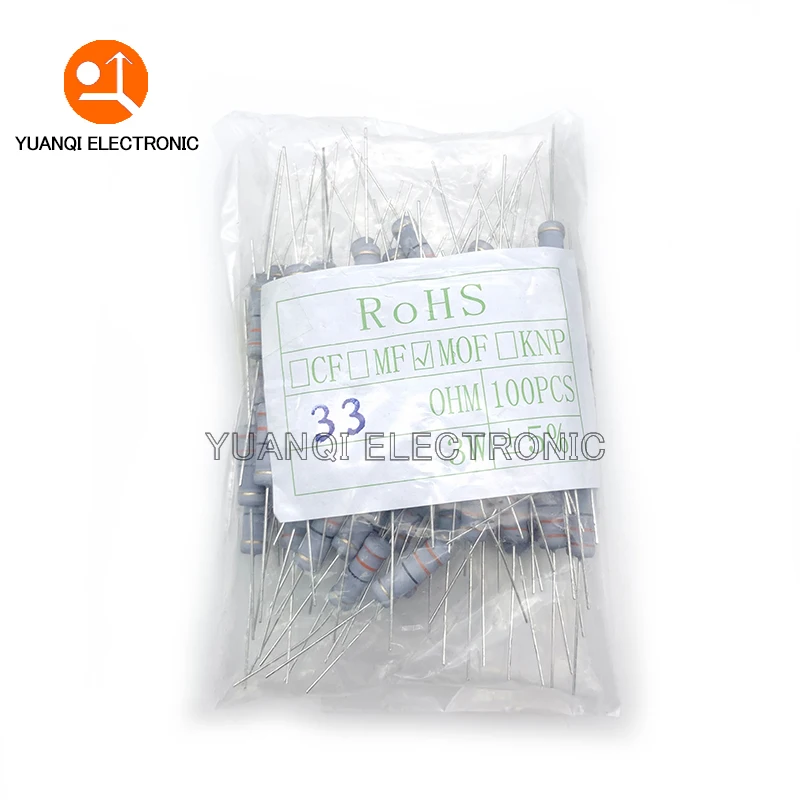 100pcs 3W Metal oxide film Resistor 5% 1R-10M 10R 100R 240R 470R 1K 2.4K 3.9K 10K 43K 100K 220K 1M 430 470 ohms Carbon Film