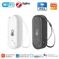 Tuya WiFi/Zigbee Smart Temperature Humidity Sensor Outdoor IP65 Waterproof APP Remote Monitoring Works With Alexa Google Home