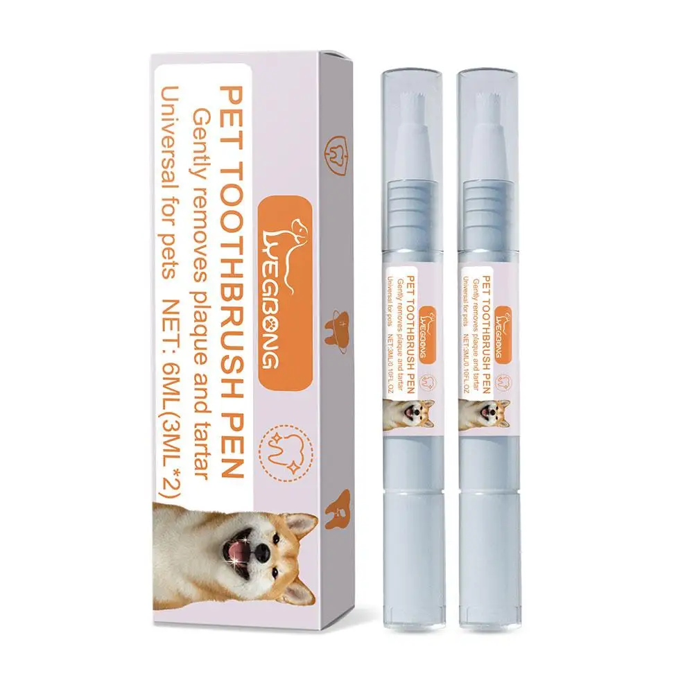 Pet Toothbrush Pen Teeth Clean Fresh Breath Pet Toothbrush Paste Brush One Easy To Use Cat Tooth Brush Teeth Cleaning Tools