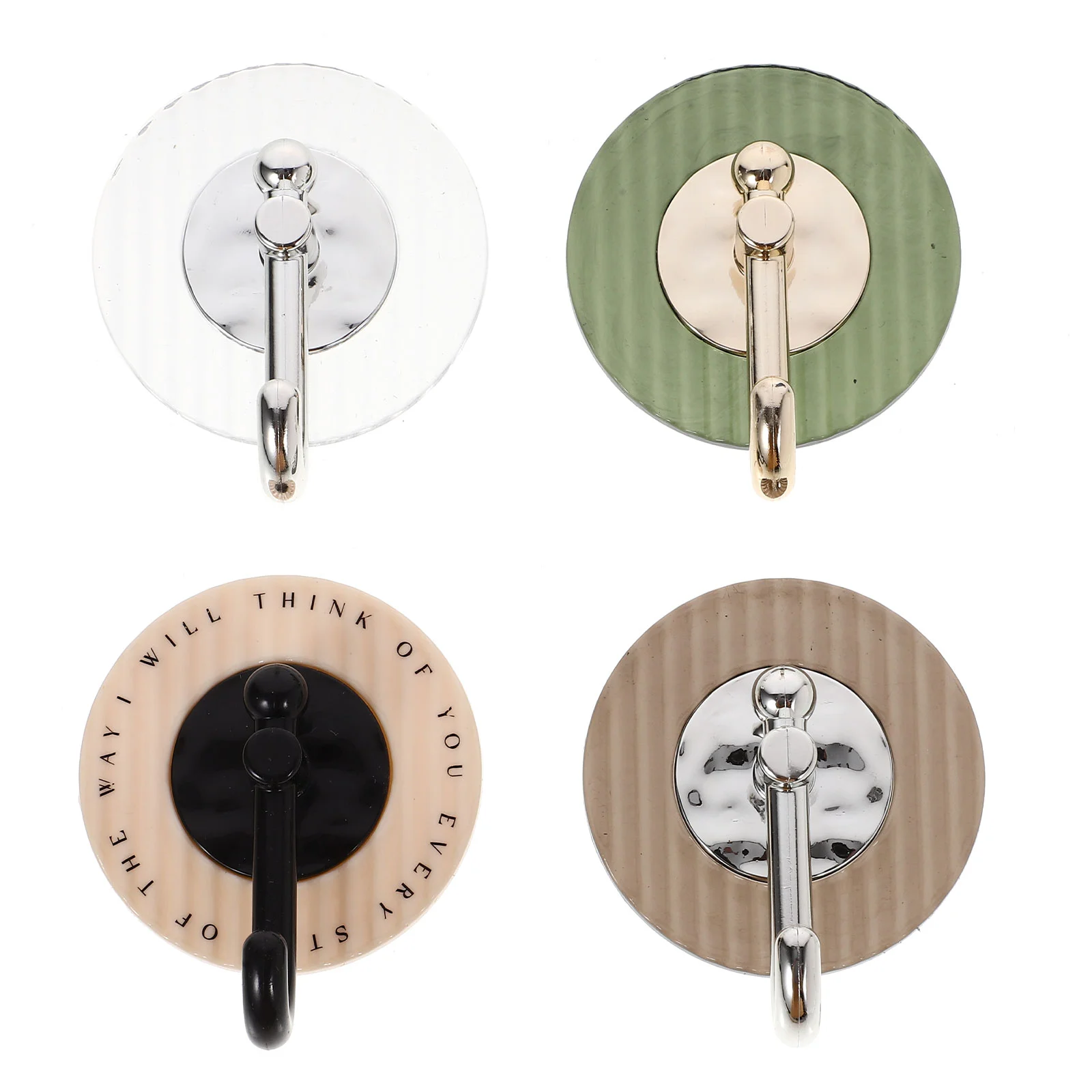 

4 Pcs Ordinary Light Luxury Striped Hook Plastic Hangers Funny Towel Hooks Abs Hanging Keys