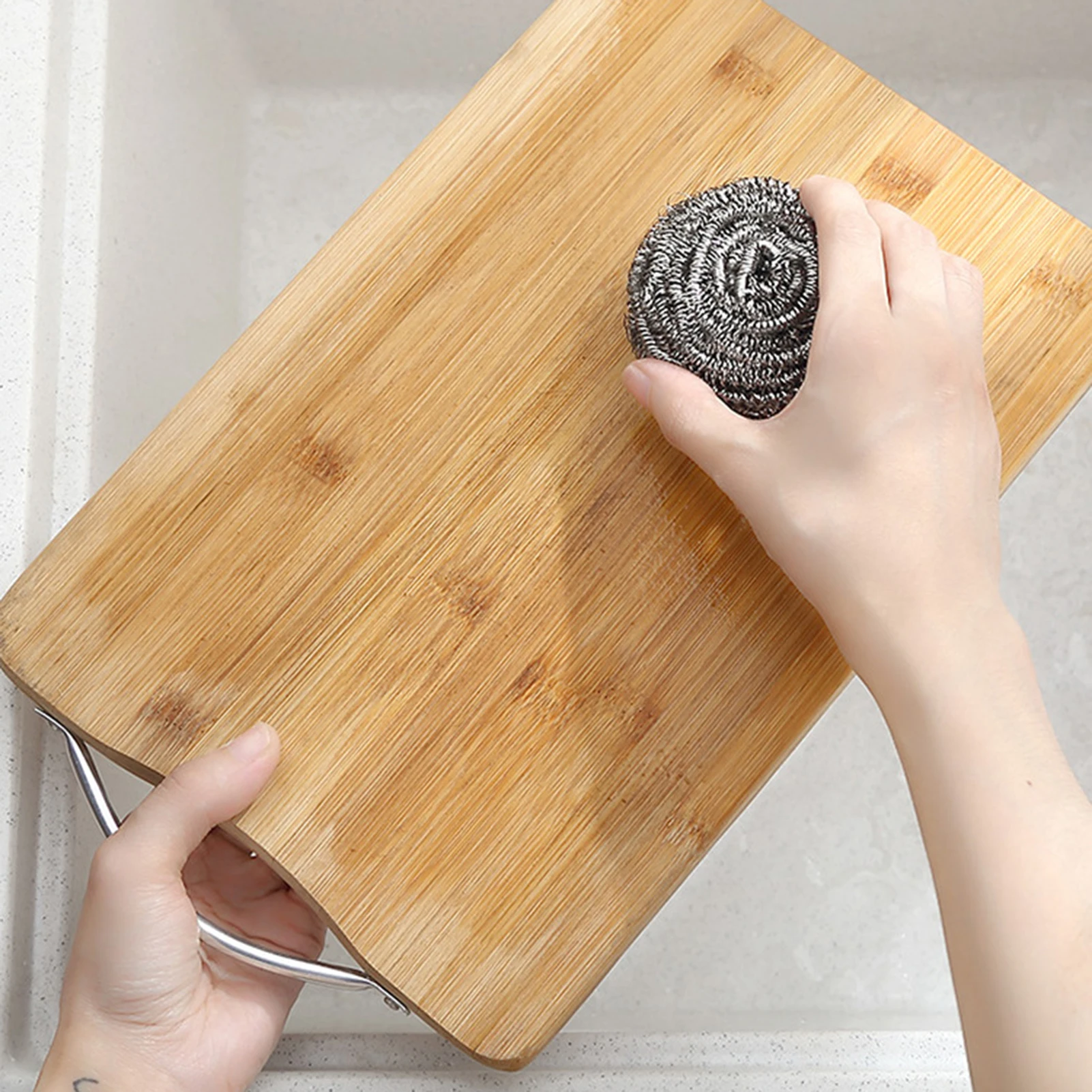 Stainless Steel Scouring Pads 6pcs Scrubbing Scouring Pad Steel Wool Scrubber for Kitchens Bathroom and More kitchen cleaning tool