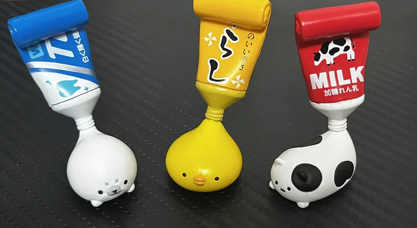 재고 있음 스타토 튜브형 동물 스퀴즈 페이스트 미니어처 데스크 장식 컬렉션 장식품 모델 장난감 선물