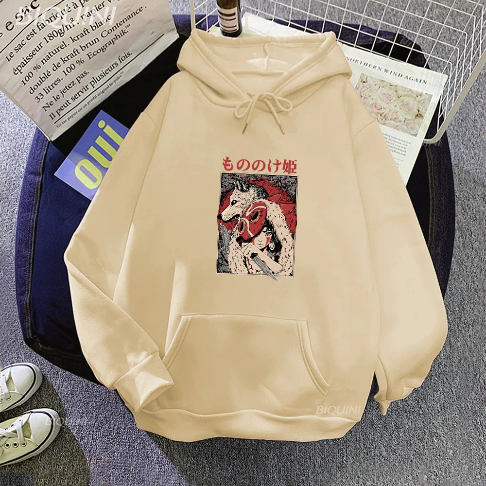 

Mononoke Hime Japanese Anime Hoodies Women Men Sweatshirts Funny Cartoon Graphic Y2k Hoody Female Streetwear Retro Long Sleeve